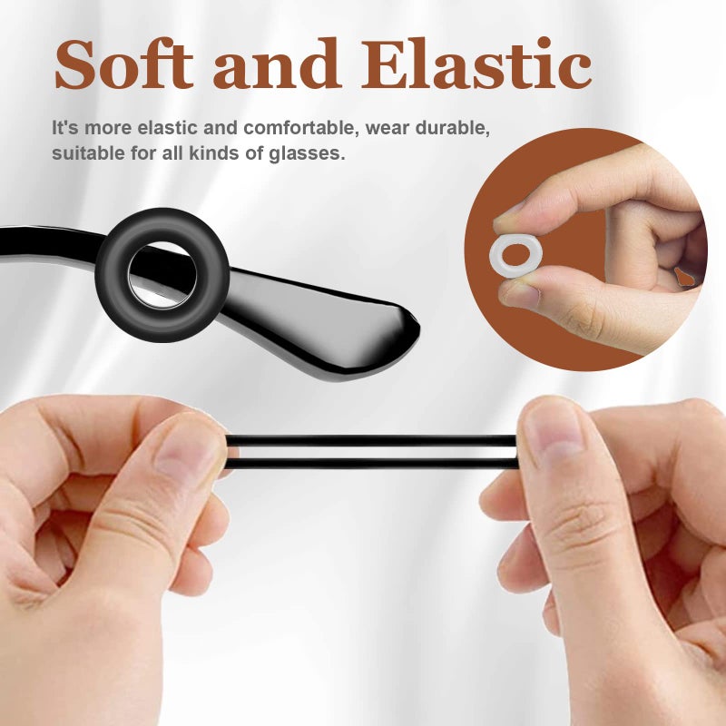 SMARTTOP 14 pairs Eyeglass Ear Grips Sleeve Holder-Eyeglasses Ear Hooks-Comfort Anti-Slip glasses ear grip-For Kids and Adults Sunglasses, Reading Glasses,Sport Eyewear(Black&Clear) - Image 4